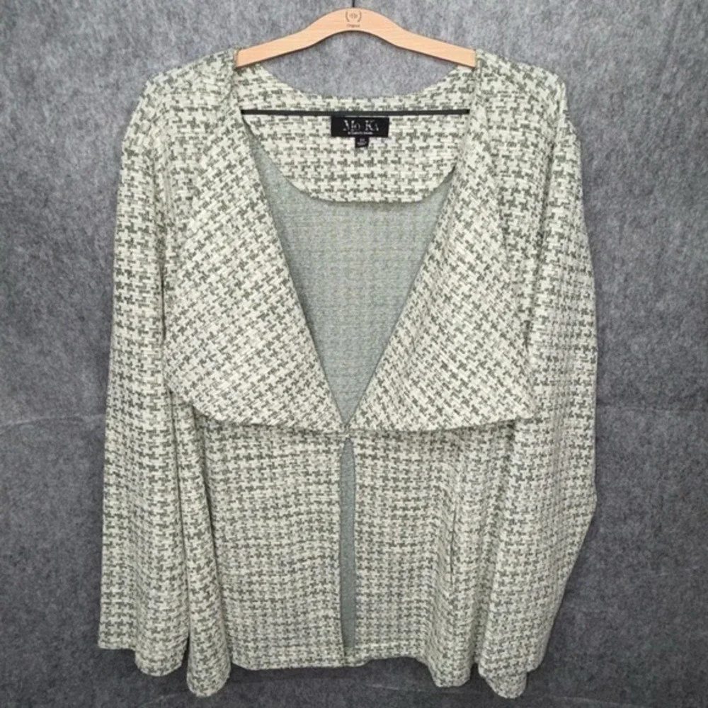 NWT Mo-Ka by Santa‎ Fe Apparel Lurex Tweed Cotton Blend Jacket- Sz 3X